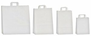 50 Bolsas de papel blanco 32x12x41, asa plana