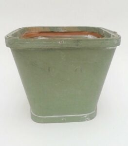 Cesta cuadrada de madera, verde agua, mint