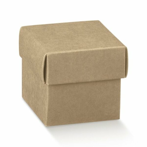 5 Cajas kraft, fondo + tapa. 5x5x5 cms