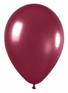 10 Globos Granate-Vino tinto metalizados. 30 cms