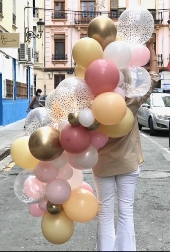 Guirnalda de globos - rosa y dorado - Tienda Online