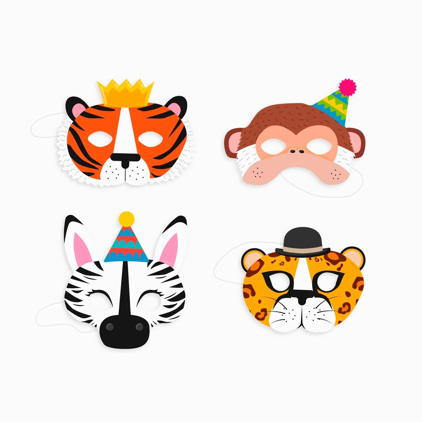 Máscaras de animales para imprimir - Gratis, cumpleaños, – Una