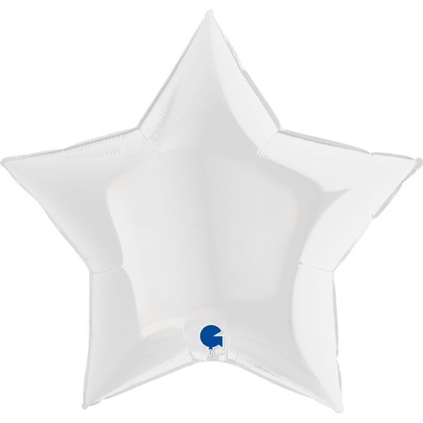 Globo metalizado estrella gigante blanca. 90 cms