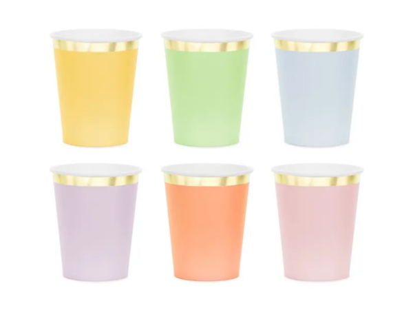 Vasos-color-mix-pastel-ribete-dorado-fiestas-gramajeshop-valencia