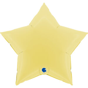 Globo metalizado estrella gigante amarillo mate. 90 cms