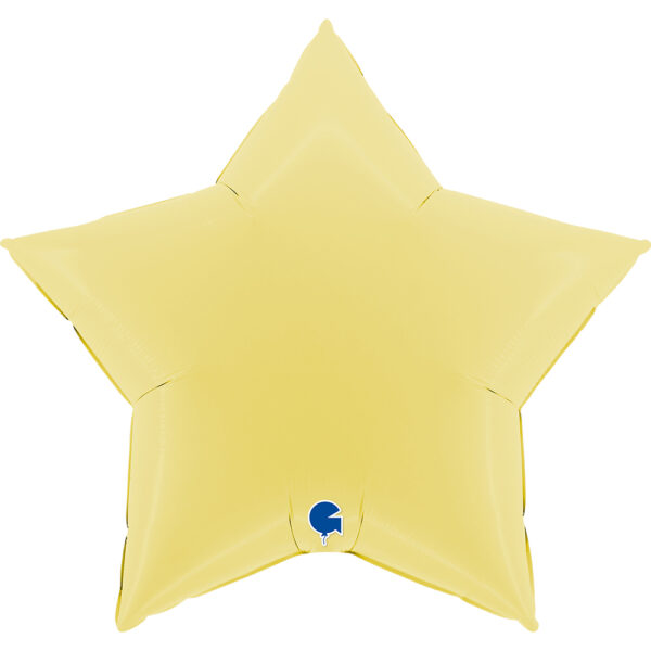 Globo metalizado estrella gigante amarillo mate. 90 cms