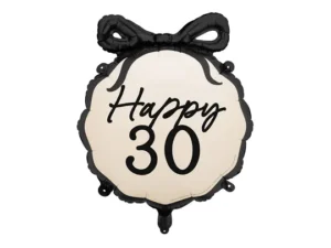 Globo Happy 30 lazo negro