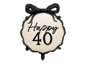 Globo Happy 40 Lazo negro