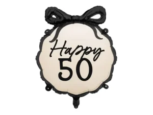 Globo Happy 50 Lazo negro